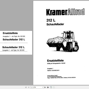 Kramer 312 L 122001 & up Parts List