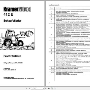 Kramer 412 E 109236 & up Parts List