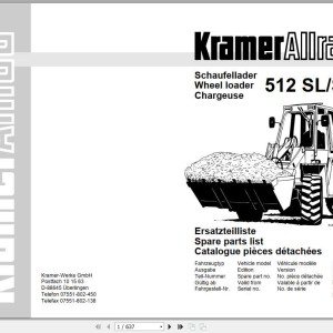 Kramer 512 SL SLx Parts List