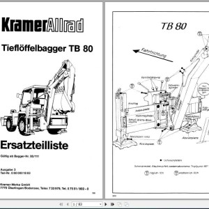 Kramer TB 80 80111 & up Parts List