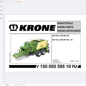 Krone BiG Pack 1290 HDP HS - XC Spare Parts Catalog 150050595_10 DE EN FR