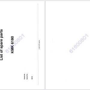 Krupp KMK6180 61600801 Schematics Parts Operators Maintenance Manual Load Charts