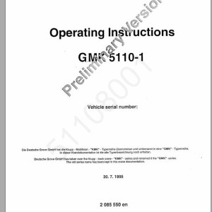 Krupp GMK 5110-1 Operating Instructions 2085550