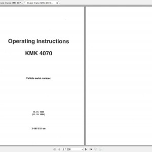 Krupp KMK 4070 Operating Instructions,Lifting Capacities,Maintenance Manual