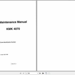 Krupp KMK 4070 Repair Operating Instructions Lifting Capacities Maintenance & Hydraulic Diagrams Manual
