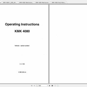 Krupp KMK 4080 Operating Instructions, Maintenance Manual