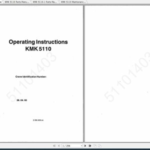 Krupp KMK 5110 Operating Instructions, Maintenance and Part Manual