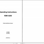 Krupp KMK 6200 Parts Catalog, Electric & Hydraulic Schematic, Operation & Maintenance Manual