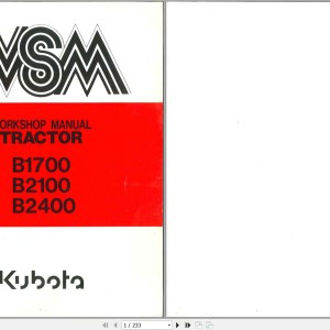 Kubota B1700 B2100 B2400 Workshop Manual 97897-11771 1995 PDF