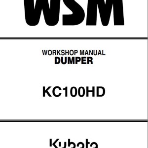Kubota KC100HD Workshop Manual PDF RY921-20110