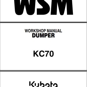 Kubota KC70 Workshop Manual PDF RY921-20110