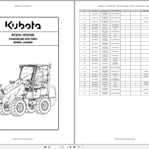 Kubota RT270 RT270D Spare Parts Catalog PDF EN FR