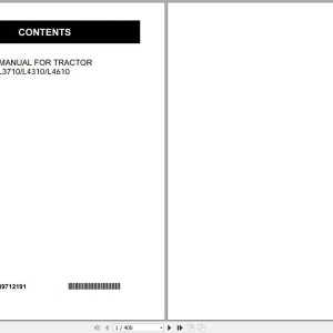 Kubota L3010 L3410 L3710 L4310 L4610 Workshop Manual 9789712191 PDF