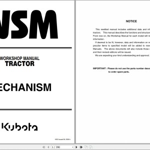 Kubota B L M Series Workshop Manual 9Y011-18201 2006 PDF