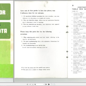 Kubota B5100D B5100E Parts Catalog 66496-6292-5 JP FR EN PDF