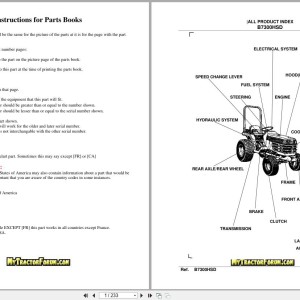 Kubota B7300HSD Parts Catalog PDF