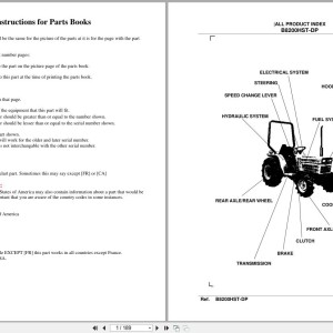 Kubota B8200HST-DP Parts Catalog PDF