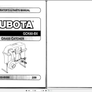 Kubota GCK60-BX Operators Parts Catalog 70050-95068 PDF