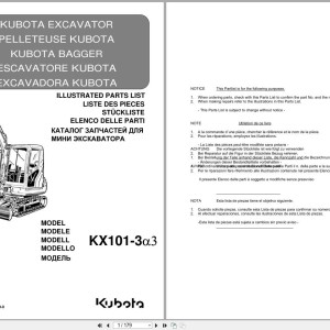 Kubota KX101-3a3 Illustrated Parts Catalog RG648-8139-0 IT FR ES EN PDF
