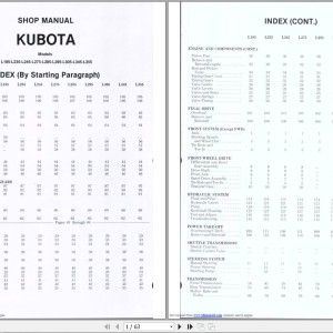 Kubota L185 to L355 Shop Manual PDF