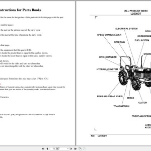 Kubota L2500DT Parts Catalog PDF