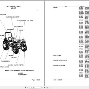 Kubota L2900F Parts Catalog PDF