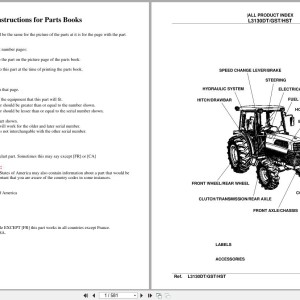Kubota L3130DT L3130GST L3130HST Parts Catalog PDF