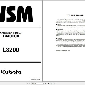 Kubota L3200 Workshop Manual 9Y011-13601 2003 PDF