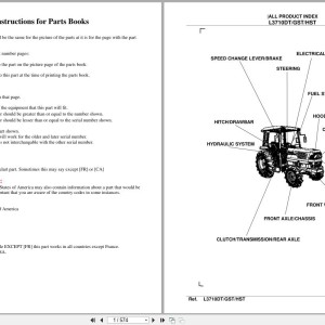 Kubota L3710DT L3710GST L3710HST Parts Catalog PDF
