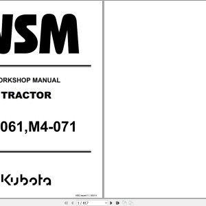 Kubota M4-061 M4-071 Workshop Manual 9Y111-19559 2024 PDF