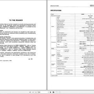 Kubota M4950 to M7950DT Workshop Manual PDF