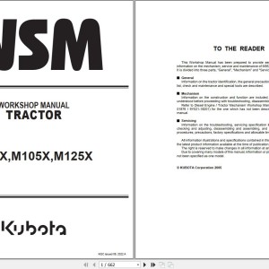 Kubota M95X M105X M125X Workshop Manual 9Y011-13276 2022 PDF