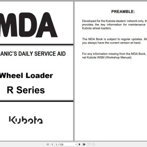 Kubota R Series R065 to R090 Mechanics Daily Service Aid RY920-2367-3 PDF