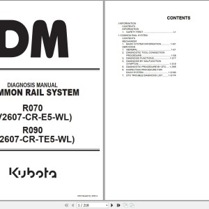 Kubota R065 R090 Diagnosis Manual RY910-27650 2020 PDF