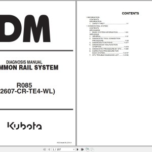 Kubota R085 Diagnosis Manual RY910-22840 2014 PDF
