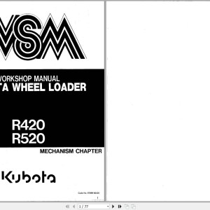 Kubota R420 R520 Workshop Manual 97899-60420 PDF