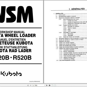 Kubota R420B R520B Workshop Manual 97899-60433 2004 PDF