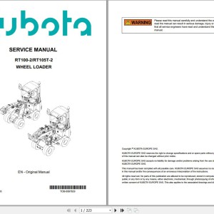 Kubota RT100-2 RT105T-2 Service Manual TOB-0087829 2023 PDF