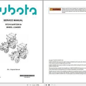 Kubota RT210-2e RT220-2e Service Manual TOB-0087051 2023 PDF