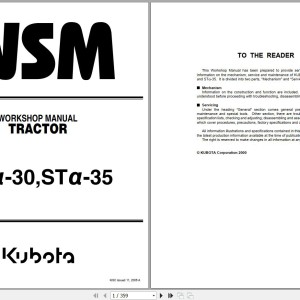 Kubota STa-30 STa-35 Workshop Manual 9Y011-12632 2006 PDF
