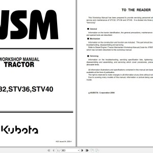 Kubota STV32 STV36 STV40 Workshop Manual 9Y011-13041 2006 PDF