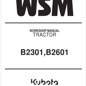 Kubota B2601 Workshop Manual