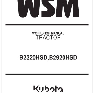 Kubota B2920HSD Workshop Manual