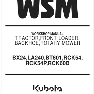 Kubota BH92 Workshop Manual