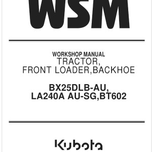 Kubota BT602 Workshop Manual