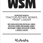 Kubota BX1850 Workshop Manual