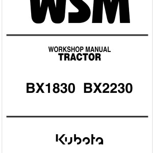 Kubota BX2230 Workshop Manual