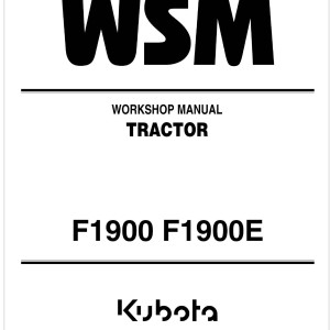Kubota F1900 Workshop Manual