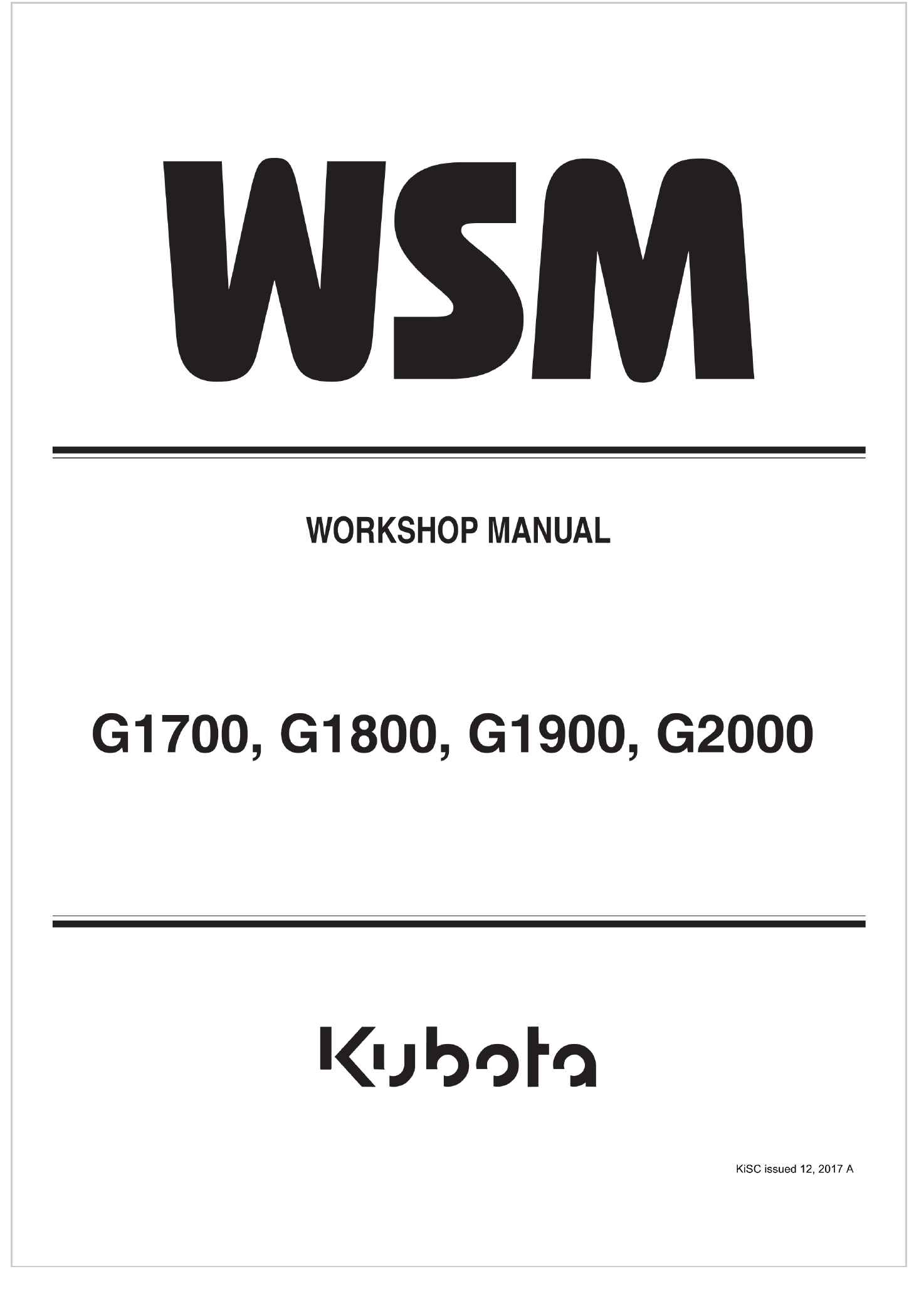 Kubota G2000 Manual