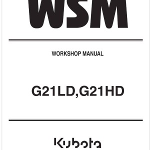 Kubota G21LD Workshop Manual